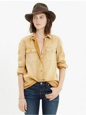 Madewell Golden Yellow Tomboy Button-Up Shirt XS